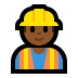 👷🏾‍♂️ man construction worker: medium-dark skin tone display on Windows